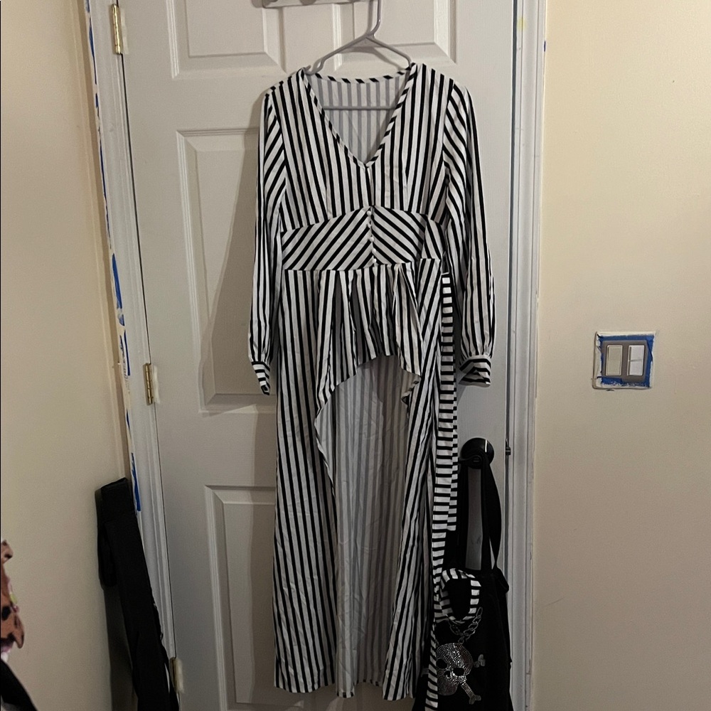 Black and White Striped Dress